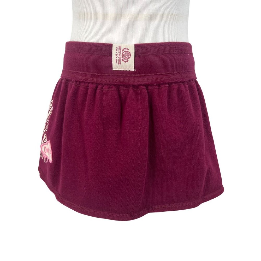 RARE Vintage Y2K Victoria's Secret PINK Burgundy Logo Mini Skirt - Picture 3 of 16